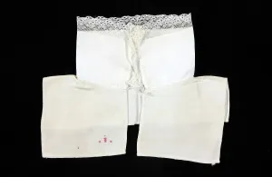 White Lace Dress Prints: Collar. Creator: Unknown