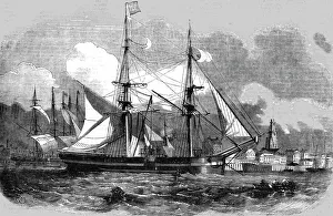 British Coal Industry History Prints: A Collier on the Thames, 1854. Creator: Unknown