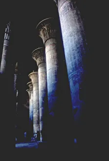 Archaeological Site In Africa Prints: Columns of the Hypostyle Hall, Temple of Khnum, Ptolemaic & Roman Periods