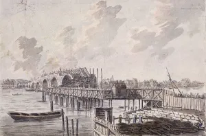 River Thames Geography Prints: Construction of Blackfriars Bridge, London, c1762. Artist: Francis Grose