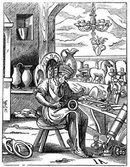 Coppersmith, 16th century (1849).Artist: Jost Amman Coppersmith, 16th century (1849).Artist: Jost Amman