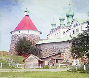 Trinity Cathedral Russia Prints: Corner tower of the Trinity Cathedral in the Solovetsky Monastery