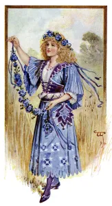 Female Costume Design Prints: The Cornflower, 1899