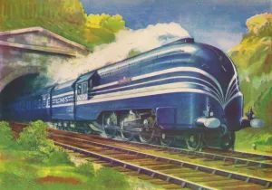 Tunnel Prints: Coronation Scot, L.M.S. leaving Watford Tunnel, 1940 Print