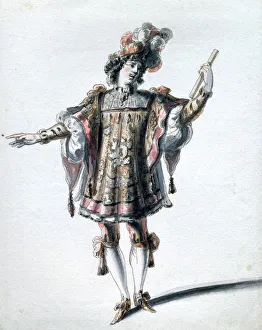 Costume design by Jean Berain the Elder, c1680. Artist: Jean Berain Costume design by Jean Berain the Elder, c1680. Artist: Jean Berain