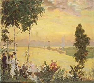 Country Trip, 1918. Artist: Kustodiev, Boris Michaylovich (1878-1927) Country Trip, 1918. Artist: Kustodiev, Boris Michaylovich (1878-1927)