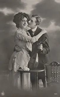 Studio Shot Of A Couple Prints: Couple with Mandolin, c1910