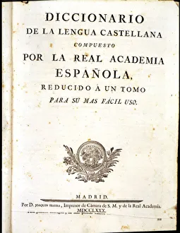 Cover of the Dictionary of the Spanish language, composed by the Royal Spanish Academy Cover of the Dictionary of the Spanish language, composed by the Royal Spanish Academy
