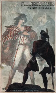 Cover of Frankenstein, by Mary Shelley, late 19th century Cover of Frankenstein, by Mary Shelley, late 19th century