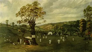 'Cricket Match Between Nottingham and Leicester, c.1829', (1947). Creator: Unknown 'Cricket Match Between Nottingham and Leicester, c.1829', (1947). Creator: Unknown