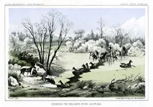Crossing the Hellgate River, 6 January 1854 (1856).Artist: John Mix Stanley Crossing the Hellgate River, 6 January 1854 (1856).Artist: John Mix Stanley