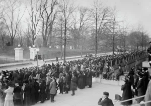 Vintage American Architecture Prints: Crowd at White House, between c1910 and c1915. Creator: Bain News Service