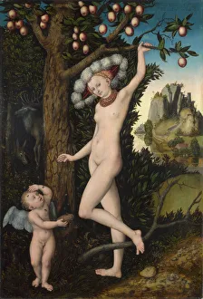 Cupid complaining to Venus, c. 1525. Artist: Cranach, Lucas, the Elder (1472-1553) Cupid complaining to Venus, c. 1525. Artist: Cranach, Lucas, the Elder (1472-1553)
