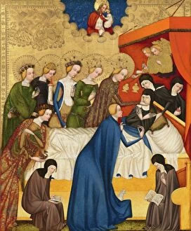 Dying Collection: The Death of Saint Clare, c. 1400 / 1410. Creator: Master of Heiligenkreuz