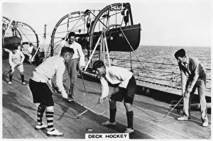 Deck hockey on board the battleship HMS Nelson, 1937 Deck hockey on board the battleship HMS Nelson, 1937