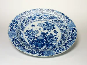 Heritage Art From China Prints: Deep Dish with Peony, Pine Branches, Plum Blossoms, Chrysanthemum