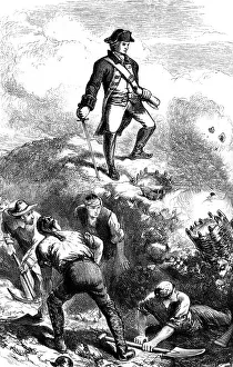 The defence of Breeds Hill, Prescott in the redoubt, 1775 (c1880) The defence of Breeds Hill, Prescott in the redoubt, 1775 (c1880)