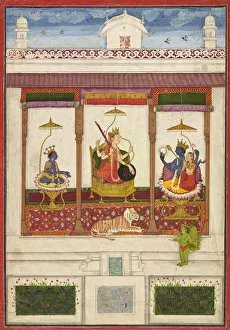 Devi with Krishna and Vishnu Print, 1645-1655