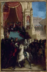 Eagle Symbolism In Art Prints: Distribution of eagles and blessing of flags