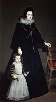 Dona Antonia Ifenarrietta and Her Son, 1631. Artist: Diego Velasquez Dona Antonia Ifenarrietta and Her Son, 1631. Artist: Diego Velasquez