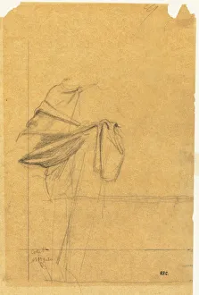 Pierre Puvis de Chavannes Drapery Study Print, Late 1800s