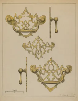 Drawer Pulls and Key Plate Print, c. 1936