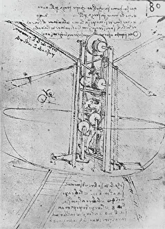 Leonardo da Vinci's Flying Machine Print, c1480 (1945)