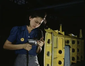 1943 Vultee-Nashville Worker Drilling Horizontal Stabilizer Print