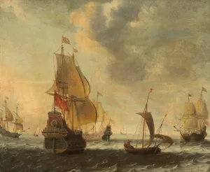 Dutch Ships in a Lively Breeze, probably 1650s. Creator: Jacob Adriaensz. Bellevois Dutch Ships in a Lively Breeze, probably 1650s. Creator: Jacob Adriaensz. Bellevois