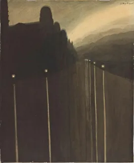 Symbolism In Art Movement Prints: Dyke at Night, 1908. Creator: Spilliaert, Leon (1881-1946)