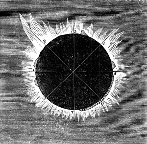 Print of a Solar Eclipse over Santander Bay
