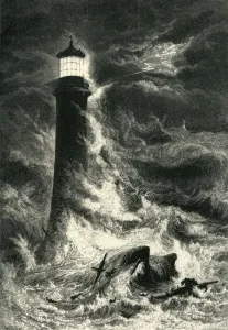 Eddystone Lighthouse Prints: Eddystone Lighthouse, c1870