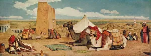Orientalist Oil Paintings Prints: Edfou: Upper-Egypt, 1860, (c1915). Artist: John Frederick Lewis