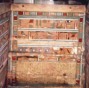 Egyptian Hieroglyphs inside outer coffin of steward, Seni from El Bersha, Egypt, c2000 BC Egyptian Hieroglyphs inside outer coffin of steward, Seni from El Bersha, Egypt, c2000 BC