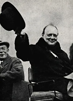 Sir Winston Churchill Portrait Prints: Election at Epping, 1924, (1945). Creator: Unknown