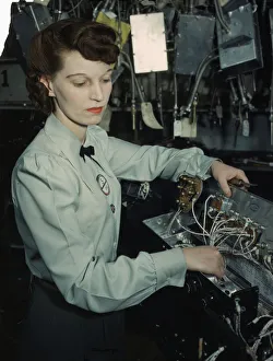 1941 Electronics Technician Print, Goodyear Aircraft Corp