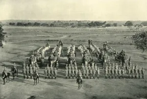 Black And White Elephant Photos Prints: An Elephant Battery, Camp of Exercise, Rawal Pindi, c1890, (1901). Creator