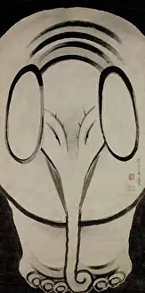 Japanese Fine Art Images Prints: Elephant, Second Half of the 18th cen.. Creator: Jakuchu, Ito (1716-1800)