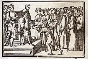 Ancient Roman Literature Prints: Epigrams by Marcus Valerius Martial, engraving representing Martial delivering