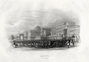 The Esplanade, Calcutta, India, 1860. Artist: E Radclyffe The Esplanade, Calcutta, India, 1860. Artist: E Radclyffe
