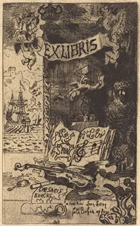Ex-libris de Léon Lerey (Ex-libris of Leon Lerey), 1875/1877 Ex-libris de Léon Lerey (Ex-libris of Leon Lerey), 1875/1877