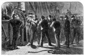 Examining the Atlantic Telegraph Cable, 1865 Print