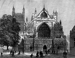 Exeter Cathedral Prints: Exeter Cathedral, 1873. Creator: Unknown
