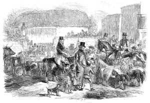The Exmoor Pony Fair at Bampton, Devon, 1860 Print