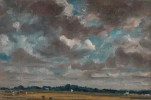 John Constable Oil On Canvas Prints: Extensive Landscape with Grey Clouds, ca. 1821. Creator: John Constable