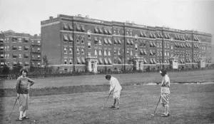 Exterior of Hawthorne Court Apartments, Jackson Heights, New York, 1922. Artist: Unknown Exterior of Hawthorne Court Apartments, Jackson Heights, New York, 1922. Artist: Unknown