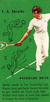 Classic Tennis Images Prints: F. X. Shields - Backhand Drive, c1935. Creator: Unknown