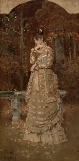 Alfred Stevens Paintings Prints: Fall, 1877. Creator: Alfred Stevens