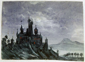 Amandine Aurore Lucie Collection: Fantasy Castle in Moonlight I, 1820-1876. Artist: George Sand