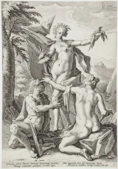Allegorical Female Figures Prints: The Three Fates, 1588. Creator: Jacob Matham